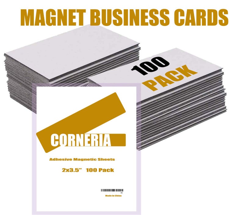 Corneria Self Adhesive Business Card Magnets 20mil - Peel and Stick - Pack of 100, lexible Magnetic Sheets for Photos, Crafts and Die Storage, Easy Peel & Stick - Image 2